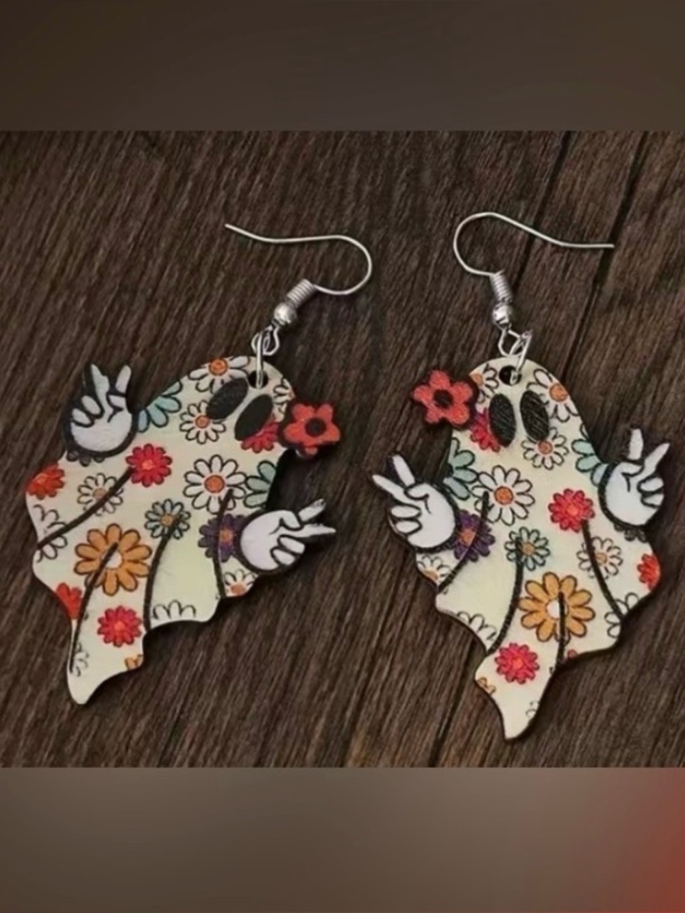 Hippie Ghost Dangle Drop Earrings (Lightweight comfort)